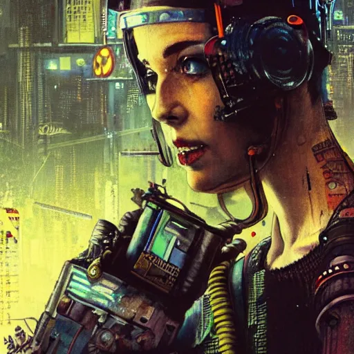 Prompt: a cyberpunk dystopia, highly detailed, Norman Rockwell, bokeh,