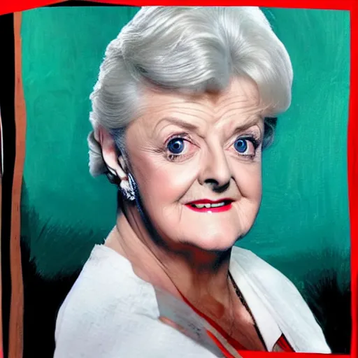 Prompt: portrait of angela lansbury, over 9, 0 0 0 hours in mspaint