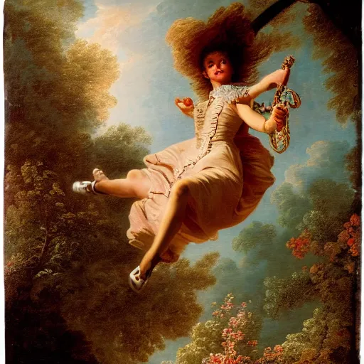 Image similar to Zendaya is the subject of Jean-Honoré Fragonard, The Swing