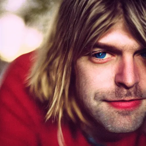 Prompt: dslr photo portrait still of kurt cobain in 2 0 2 2, 8 5 mm, f 1. 8