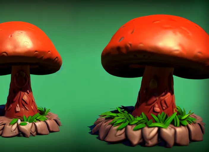 Prompt: shroomfolk, stylized stl fantasy miniature, 3 d render, activision blizzard style, hearthstone style