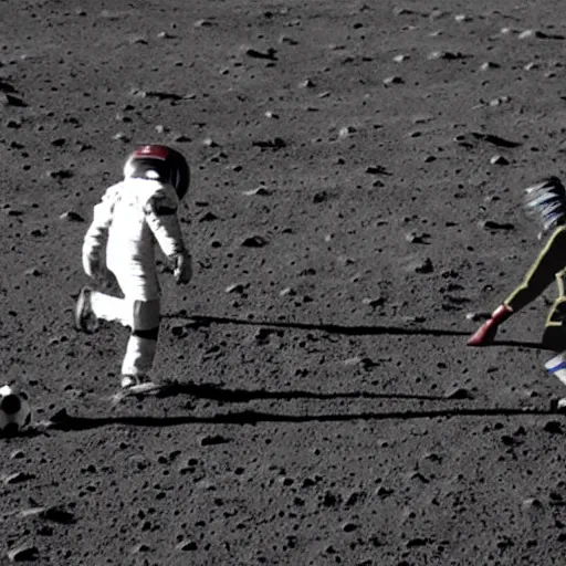 Prompt: football match on the moon