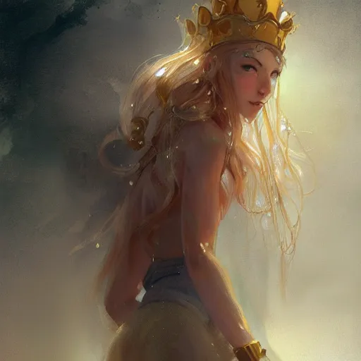 Image similar to The shining golden queen of jellyfish soars in the thick gray stormy ocean artstation , highly detailed, portrait, by krenz cushart