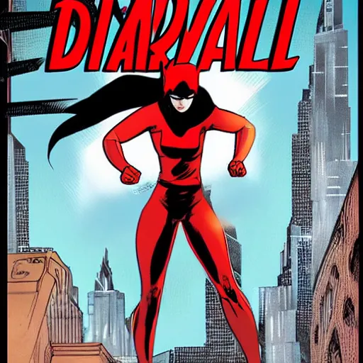 Image similar to female daredevil, comic book cover