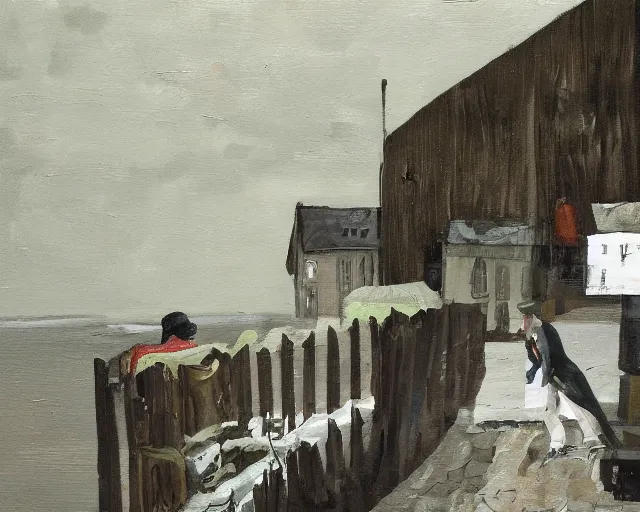 Prompt: a painting by sam toft and guy billout