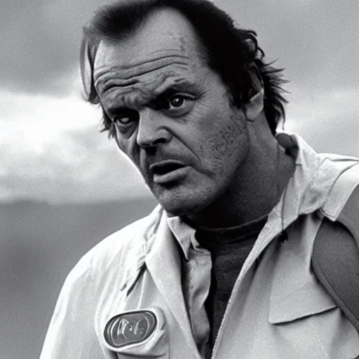 Prompt: jack nicholson in alien, hyperrealistic movie still