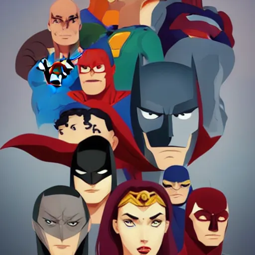 Image similar to face icon stylized minimalist justice league, loftis, cory behance hd by jesper ejsing, by rhads, makoto shinkai and lois van baarle, ilya kuvshinov, rossdraws global illumination