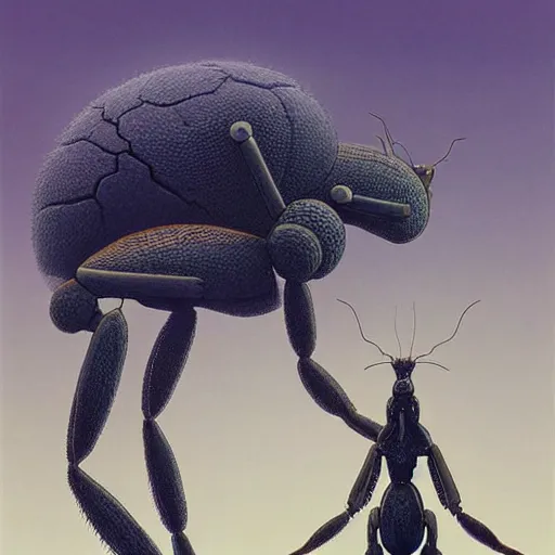 Prompt: A large ant queen standing on her hind legs formian pathfinder, digital art, Wayne Barlowe Pierre Pellegrini