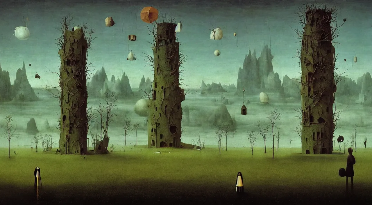 Image similar to single flooded simple!! fungus tower clear empty sky, very coherent and colorful high contrast ultradetailed photorealistic masterpiece by franz sedlacek hieronymus bosch dean ellis simon stalenhag rene magritte gediminas pranckevicius, dark shadows, sunny day, hard lighting