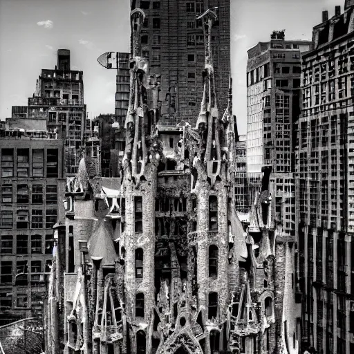 Image similar to New York City by Antoni Gaudi