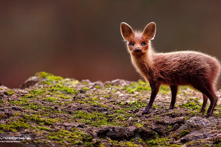 Image similar to a pudu kodkod!!! hybrid! hyper realistic!! realistic lighting!! wildlife photographer of the year!!! bold natural colors, national geographic, hd, wide angle, 8 k