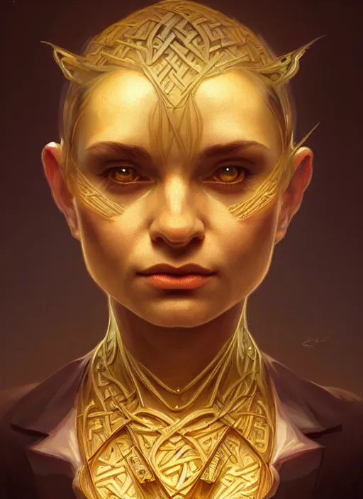 Image similar to symmetry portrait of leprechaun, intricate, elegant, highly detailed, digital painting, artstation, concept art, smooth, sharp focus, illustration, art by artgerm and greg rutkowski and alphonse mucha, 8 k