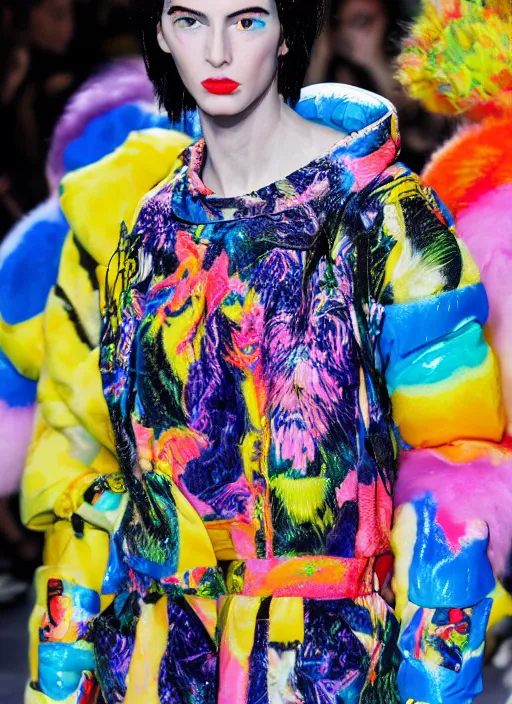 Image similar to hyperrealistic and heavy detailed balenciaga runway show of cats by lisa frank, leica sl 2 5 0 mm, vivid color, high quality, high textured, real life