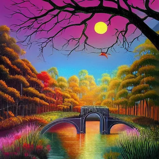 Image similar to Beautiful city of the future in harmony with nature. Nice colour scheme, soft warm colour. Beautiful detailed painting by Lurid. (2022)