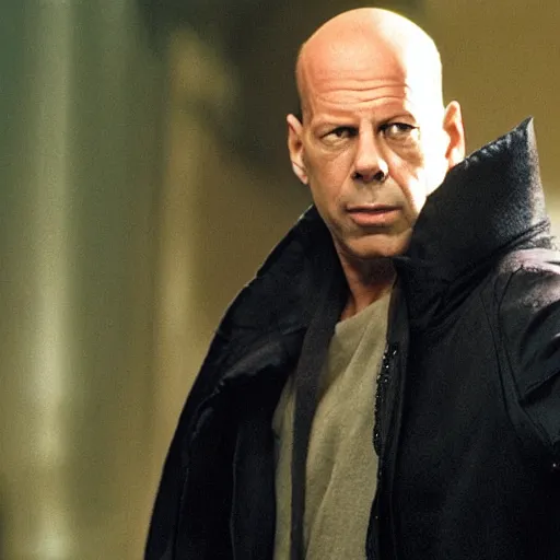 Image similar to bruce willis as a character in Arcane