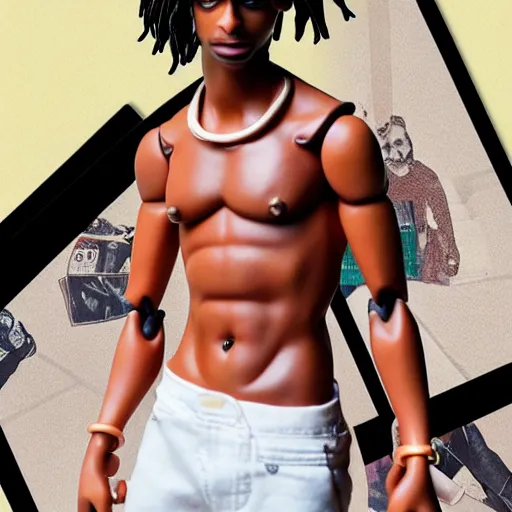 Image similar to playboi carti as an action figure 4 k detailed super realistic