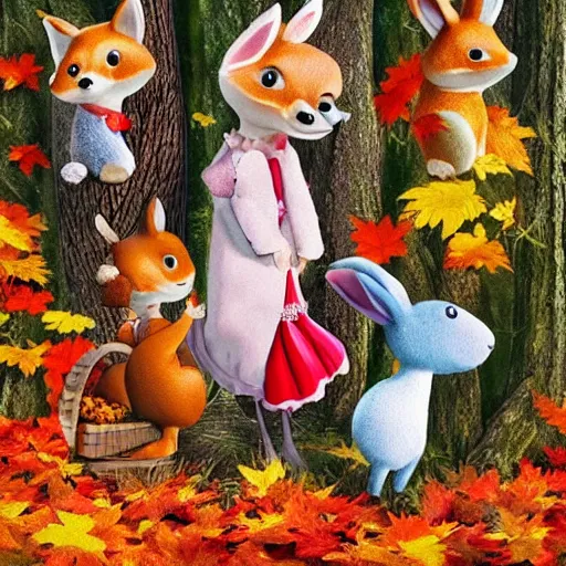 Image similar to 🦊❤🍄👩❤👩🐰🌼🍁🌷