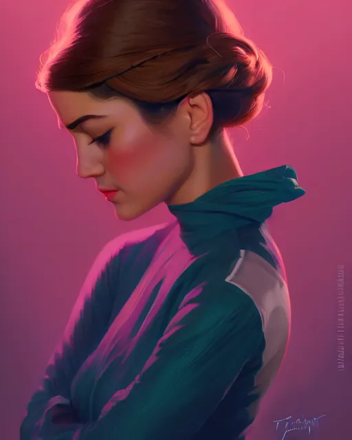 Prompt: stylized portrait by aykutmakut of an artistic pose, composition, young fancy dress lady closing her eyes, cinematic moody colors, realistic shaded, fine details, realistic shaded lighting poster by ilya kuvshinov, magali villeneuve, artgerm, jeremy lipkin and michael garmash and rob rey
