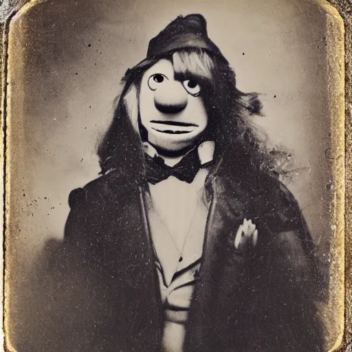 Image similar to tintype photo of a muppet