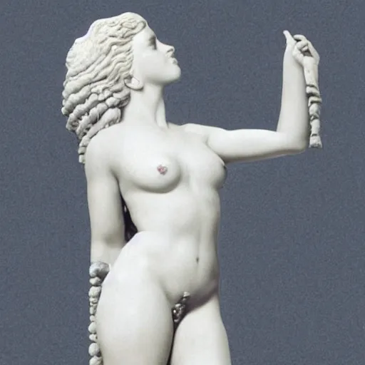 Prompt: doja cat as a greek marble statue, female beauty