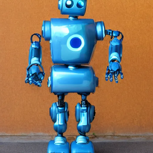 Image similar to robot named kuz, blue tones, squarisg