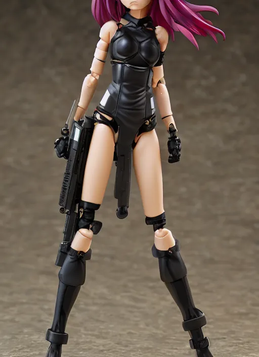 Prompt: Girl in cyberpunk style, portrait of the action figure of a girl, with bare legs，in the style of Kotobukiya ，anime figure