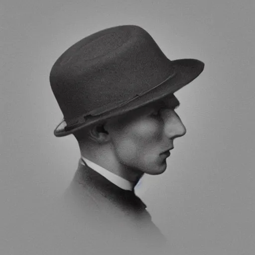 Image similar to A photograph portrait of Jerma985 wearing a homburg hat in the early 1920s, taken in the early 1920s, grainy, taken on a early 1900s Kodak Camera, realistic, hyperrealistic, very realistic, highly detailed, very detailed, extremely detailed, detailed, digital art, trending on artstation