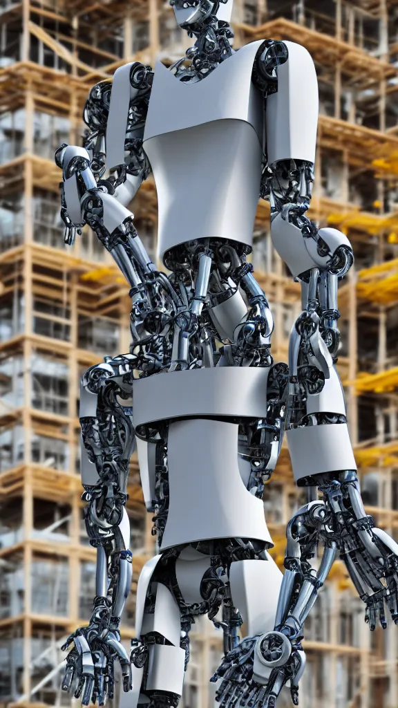 Image similar to robot in construction, architect portrait