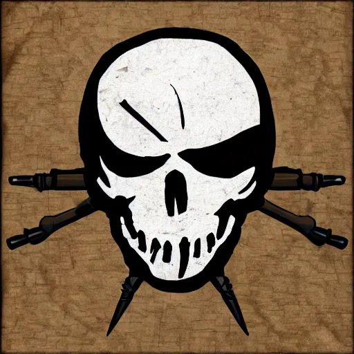 Prompt: assassin jolly roger, game logo