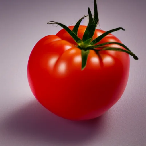 Prompt: a tomato on a white background, a computer rendering by bapu, shutterstock, precisionism, stockphoto, ray tracing, unreal engine 5