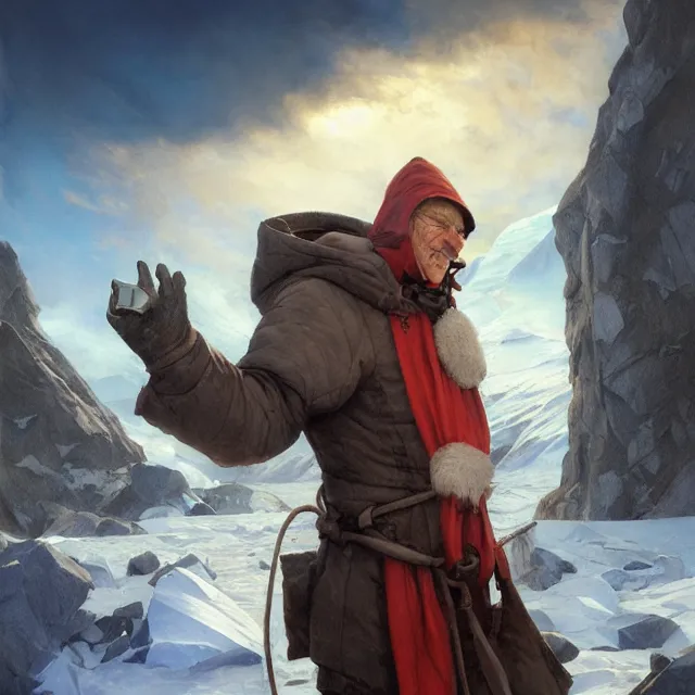 Image similar to christof romuald by stanley artgerm lau, antarctica, wlop, rossdraws, frank frazetta, andrei riabovitchev, marc simonetti