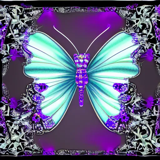 Prompt: silver bouquet dynambeautifuldigitalart neural enigma butterfly