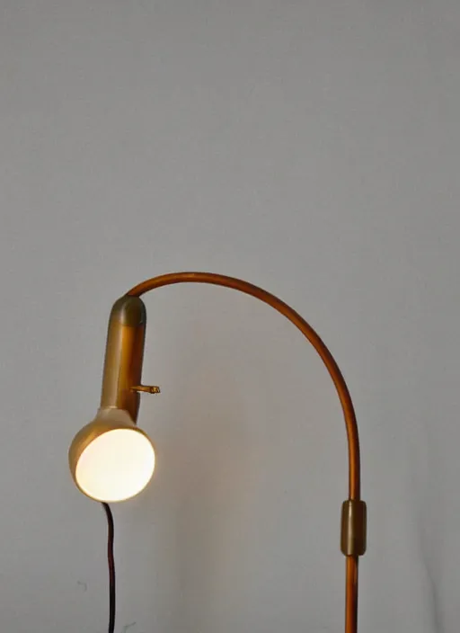 Prompt: a desk light designed by harvey littleton