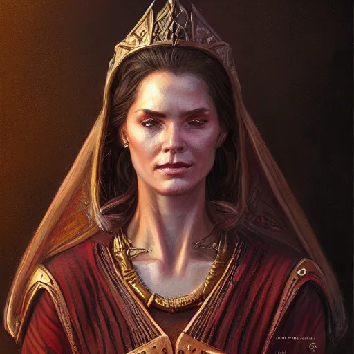 Image similar to the flame female wizard as a realistic d & d fantasy character, closeup portrait art by donato giancola and greg rutkowski, vintage retro, realistic face, digital art, trending on artstation, symmetry!!