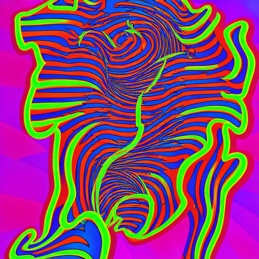 Prompt: trippy sticker art, digital art, high detail, sharp, vibrant