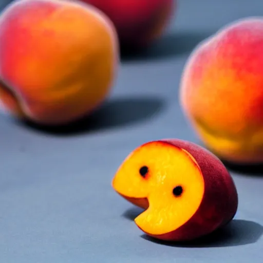 Image similar to a peach fruit that has princess peach's face on its surface.