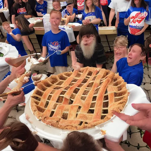 Prompt: pie eating contest for ants