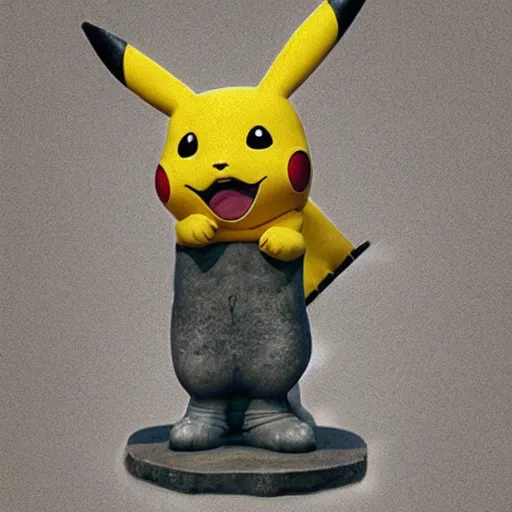 Prompt: Pikachu as a very detailed ancient roman stone statue