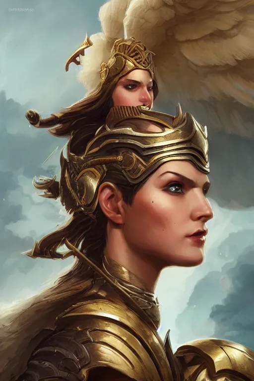 Image similar to amazon valkyrie athena, d & d, fantasy, portrait, highly detailed, headshot, digital painting, trending on artstation, concept art, sharp focus, illustration, art by artgerm and greg rutkowski and magali villeneuve