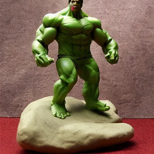 Prompt: realistic rock figurine, from the incredible hulk toy