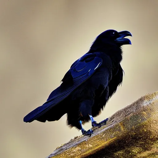 Image similar to a photograph of a raven with iridescent feathers