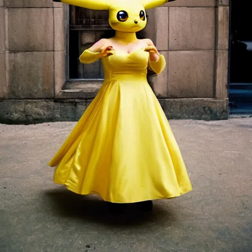 Image similar to elegant woman dressed up as pikachu art photo by Steve McCurry