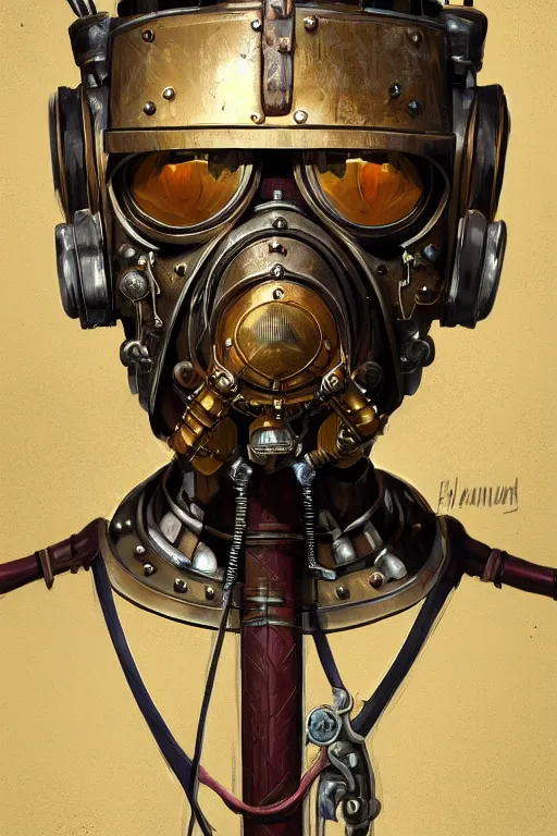 Image similar to steampunk helmet fantasy art mask robot ninja stylized digital illustration sharp focus, elegant intricate digital painting artstation concept art global illumination ray tracing advanced technology chaykin howard and campionpascale and cooke darwyn and davis jack