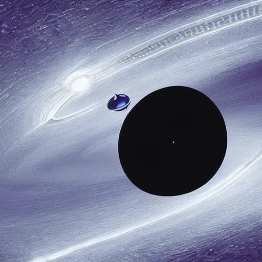 Image similar to a spacecraft crossing the blackhole