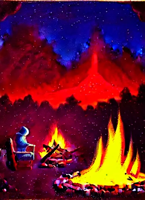 Image similar to camp fire by paul lehr