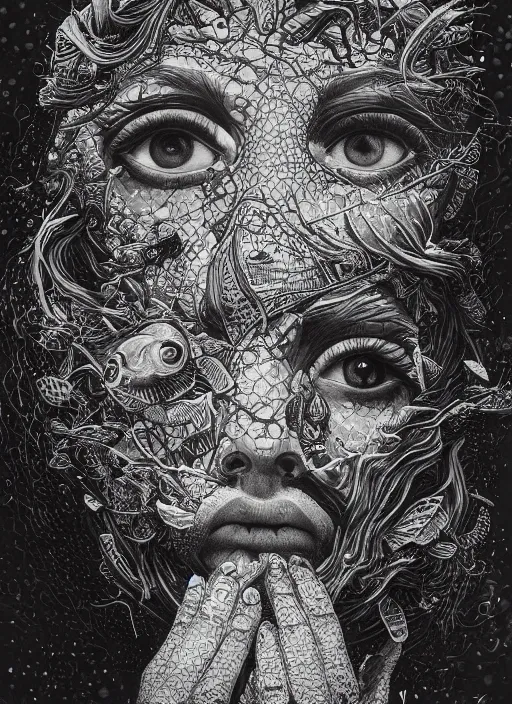 Fish goddess painting by Dan Hillier, trending on | Stable Diffusion ...