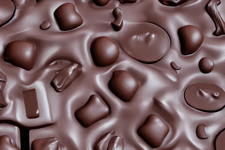 Image similar to 3 d render of a bed made of melted chocolate