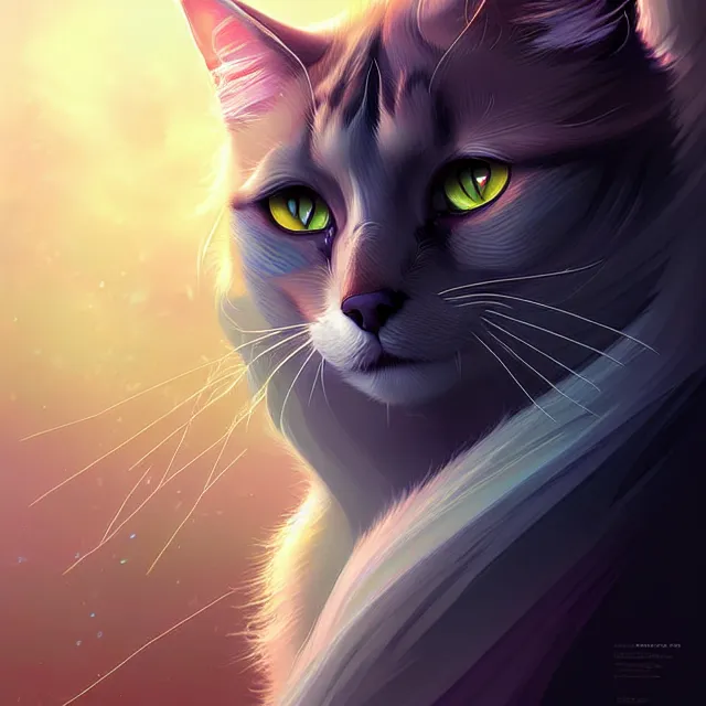 Image similar to epic professional digital art of cat cat cat cat cat cat cat cat, best on artstation, cgsociety, wlop, Behance, pixiv, cosmic, epic, stunning, gorgeous, much detail, much wow, masterpiece