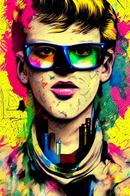 Image similar to cinema, aesthetic, acrylic paint style, pencil style, torn magazine style, pop art style, by mike swiderek, jorge lacera, ben lo, tyler west,, ultrarealistic, sharp focus, intricate, ultra high definition, ultra resolution details, no duplicate, proportional, shadow effect, baroque environment