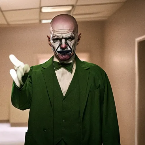 Image similar to A still of Walter White as the Joker in Joker (2019)